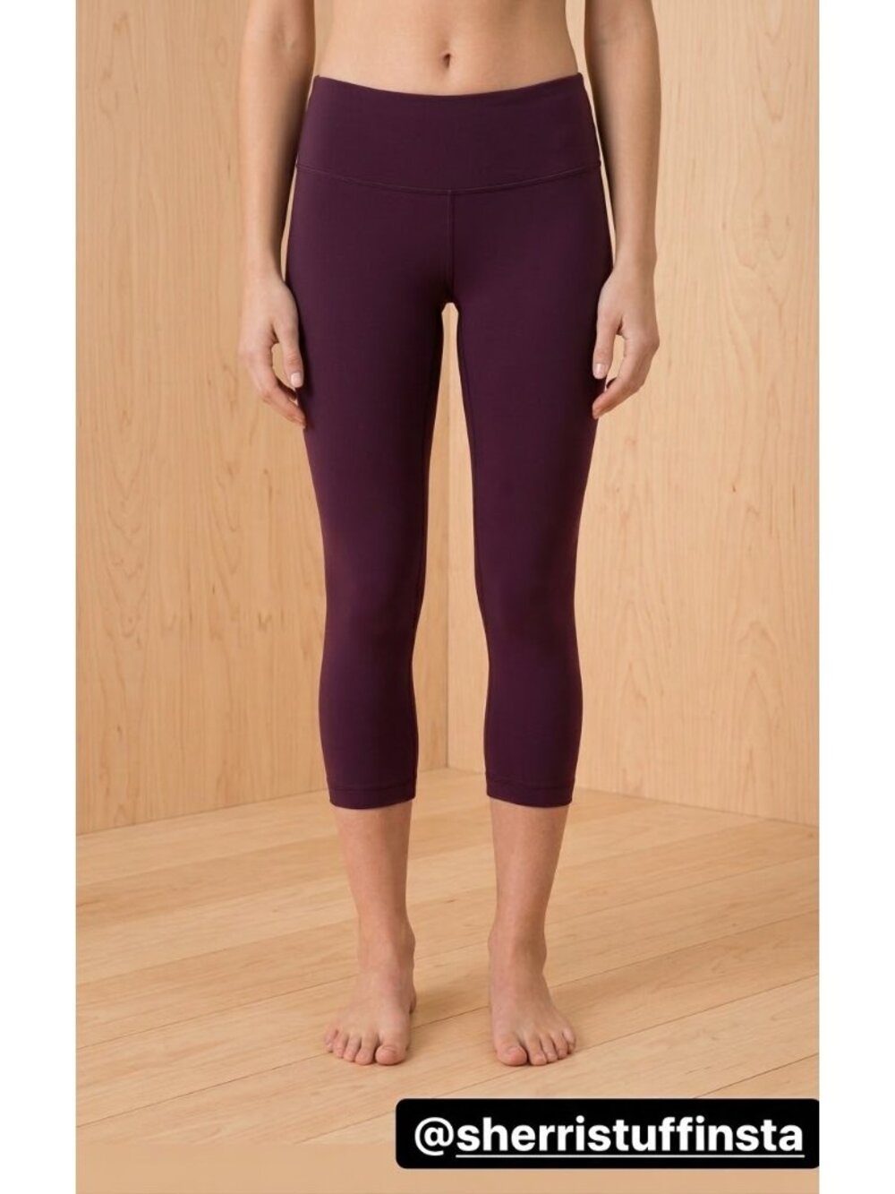 Lululemon Wunder Under Crop Plum Mid-Rise 21" Leggings Yoga Activewear 8